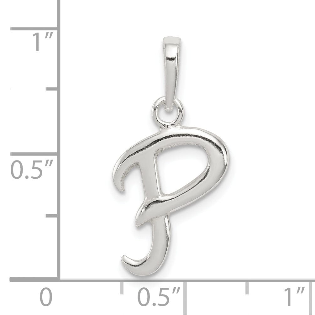 Sterling Silver Polished Initial P Pendant