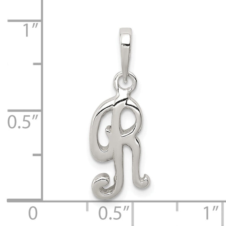 Sterling Silver Polished Initial R Pendant