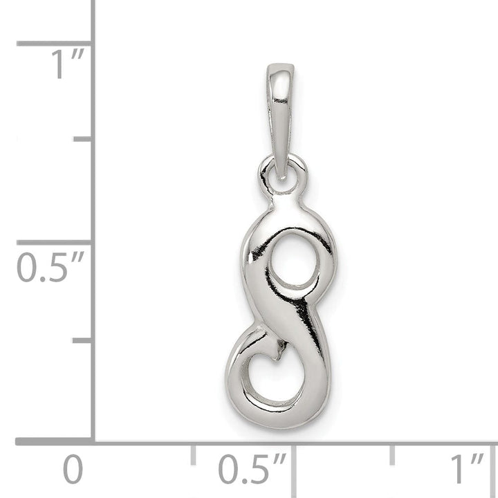 Sterling Silver Polished Initial S Pendant