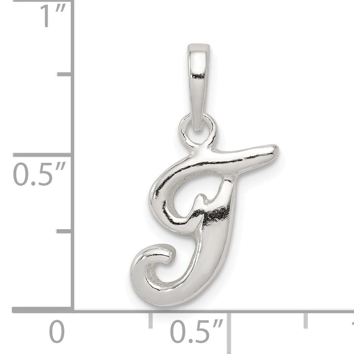 Sterling Silver Polished Initial T Pendant