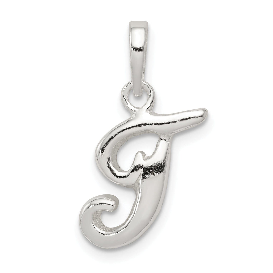 Sterling Silver Polished Initial T Pendant