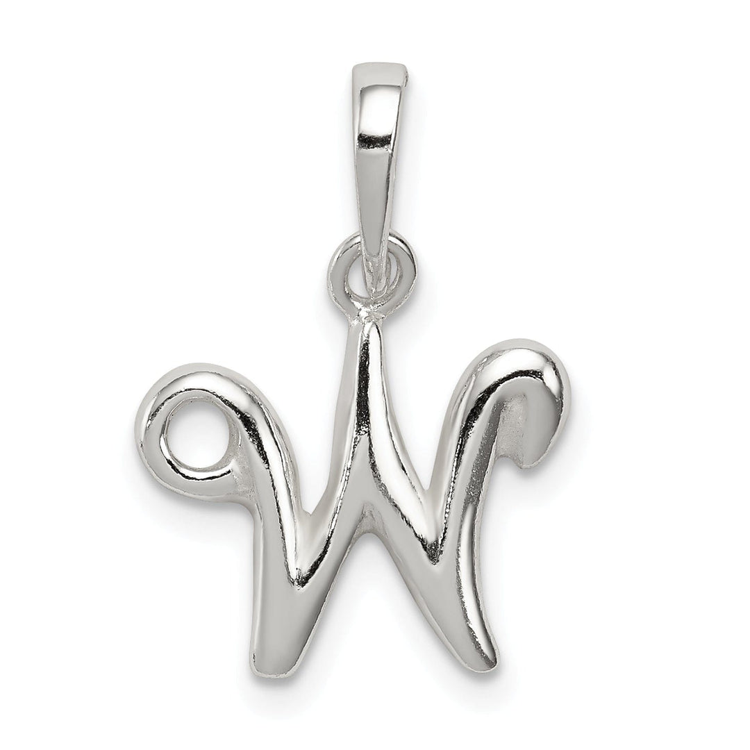 Sterling Silver Polished Initial W Pendant