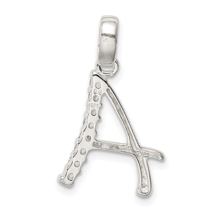 Sterling Silver CZ Initial A Charm Pendant