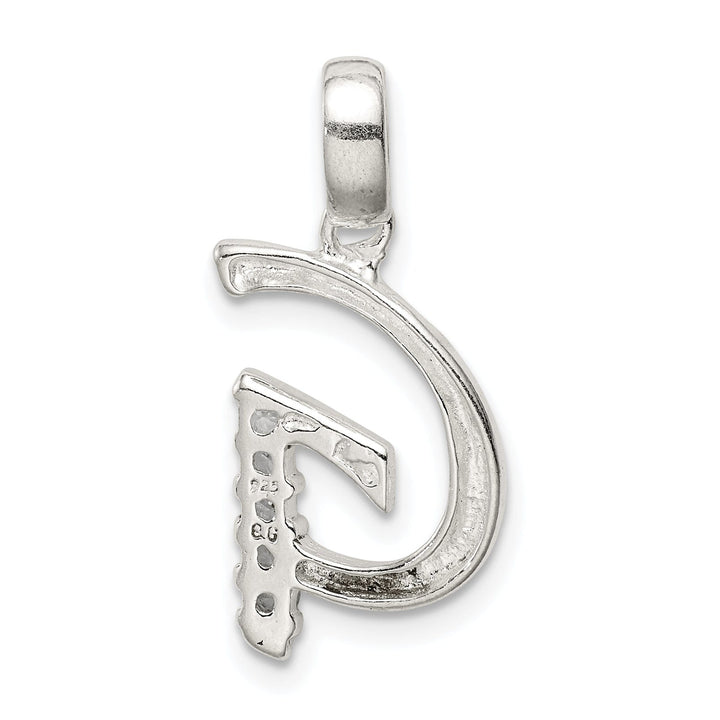 Sterling Silver CZ Initial G Charm Pendant
