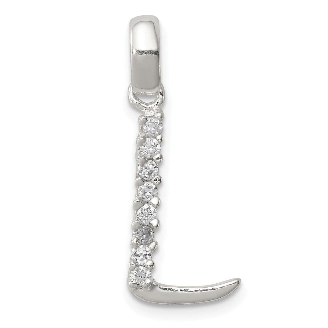 Sterling Silver CZ Initial L Charm Pendant