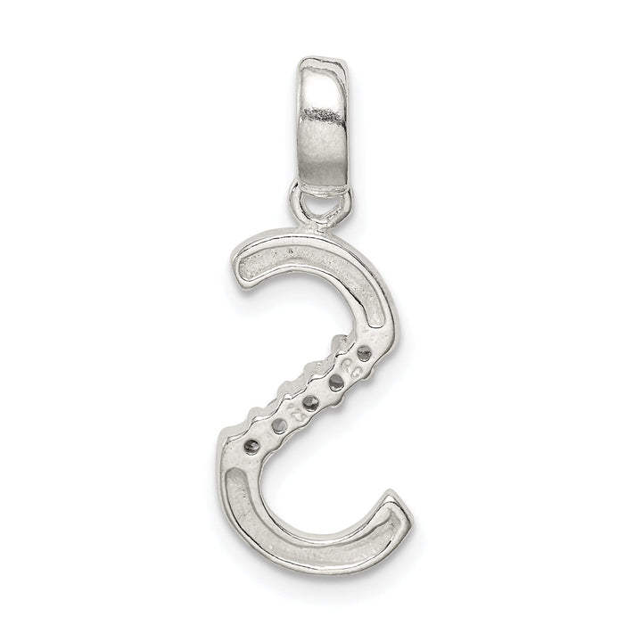 Sterling Silver CZ Initial S Charm Pendant