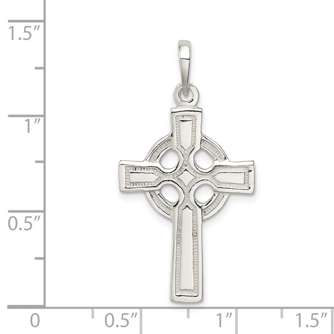 Silver Polished Finish Celtic Cross Pendant