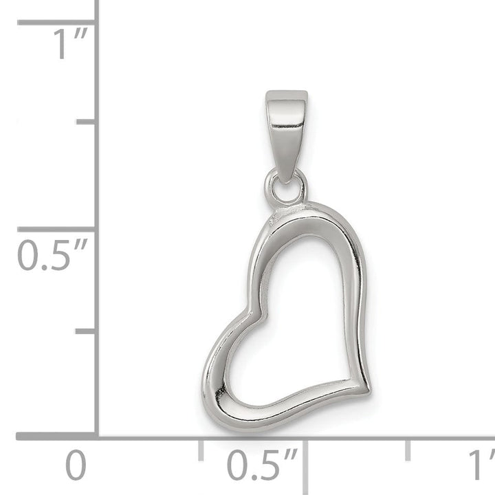 Sterling Silver Polished Open Heart Pendant