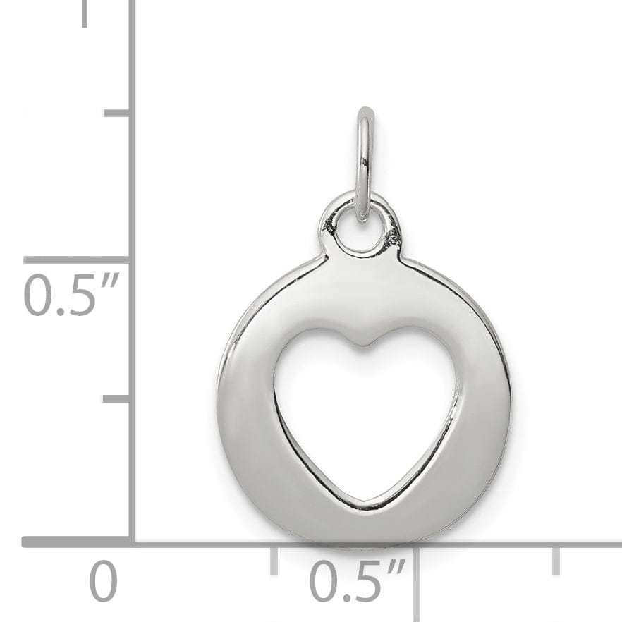 Sterling Silver Round Circle with Heart Pendant