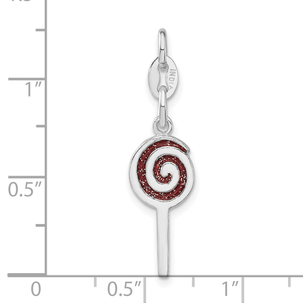 Sterling Silver Enameled Lollipop Charm Pendant