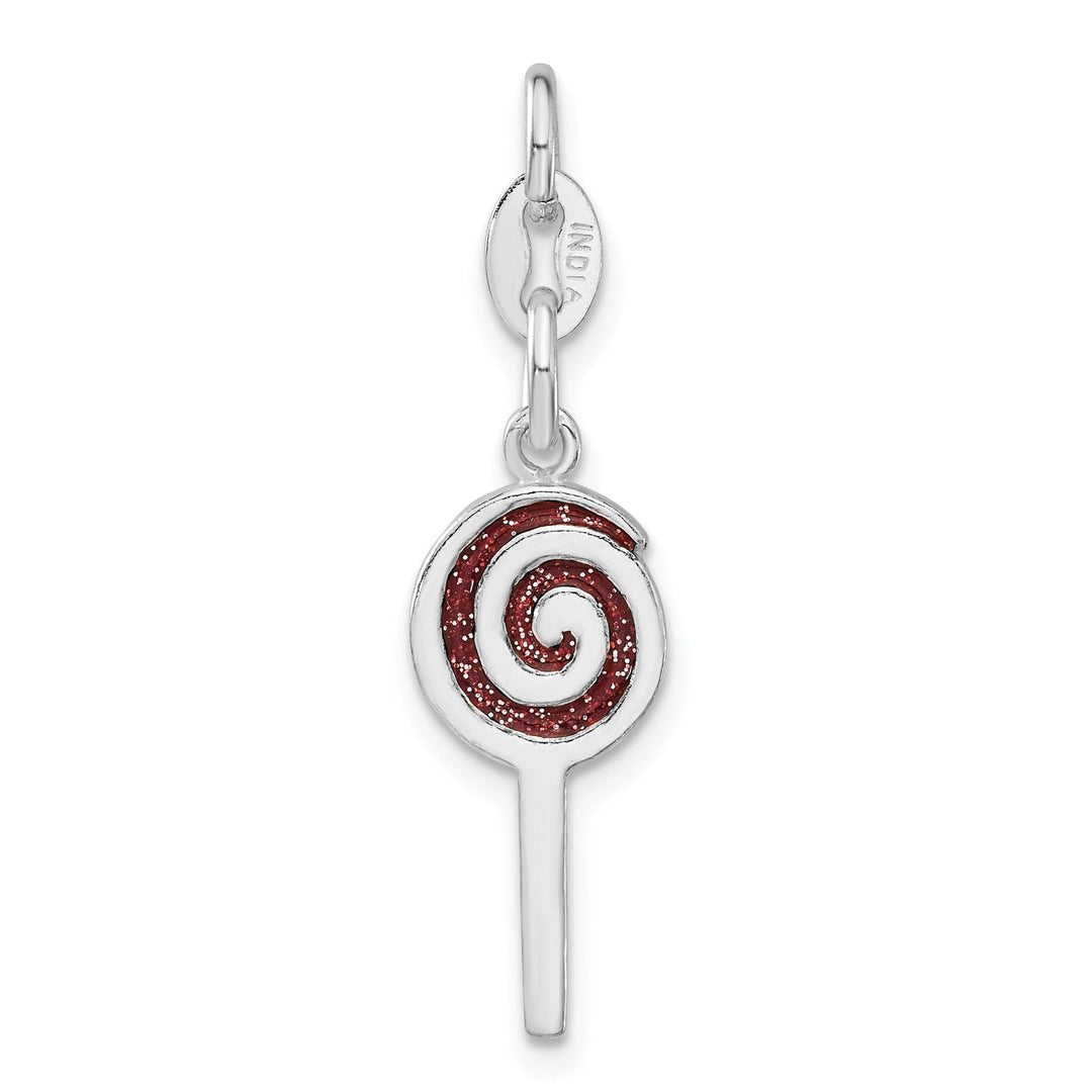 Sterling Silver Enameled Lollipop Charm Pendant