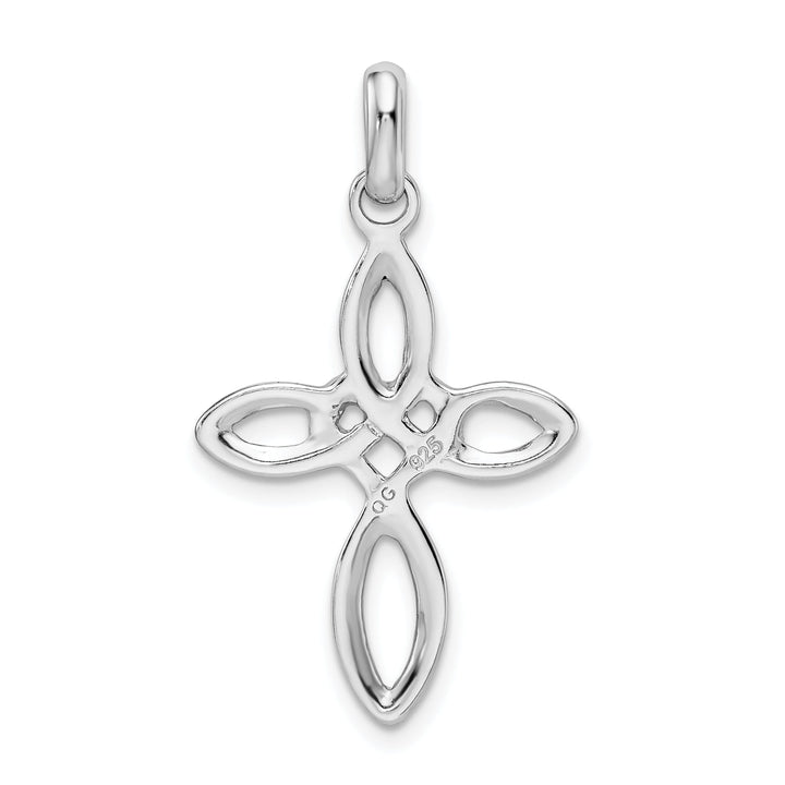 Solid Sterling Silver Rhodium Cross Pendant