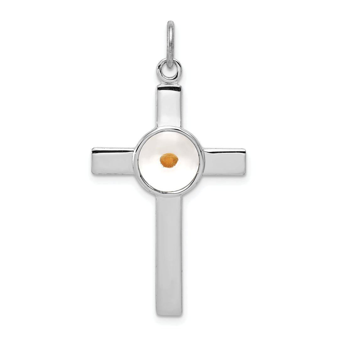 Sterling Silver Cross with Mustard Seed Pendant