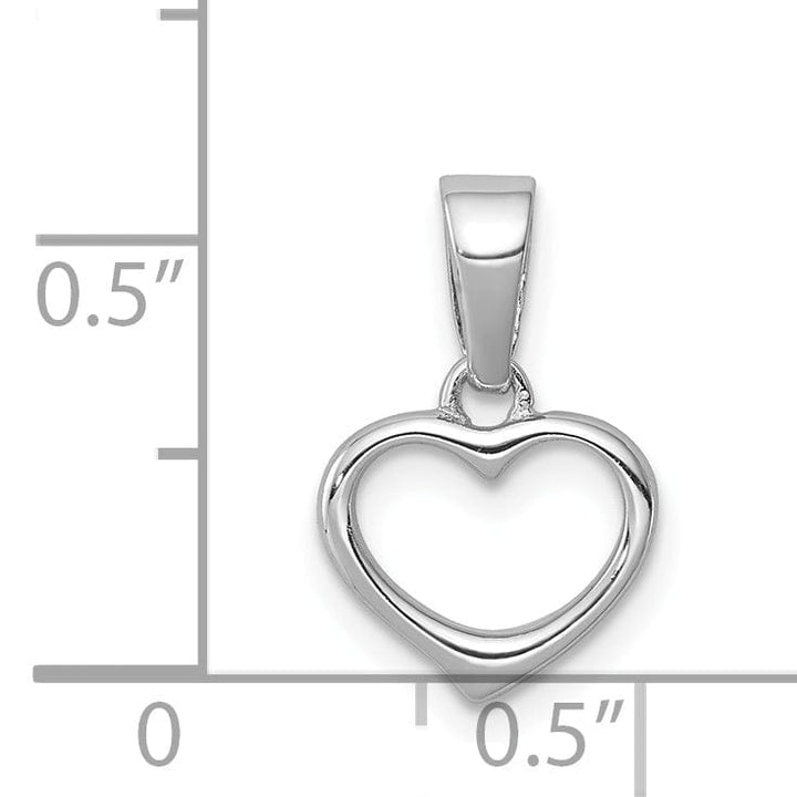Sterling Silver Rounded Edge Open Heart Pendant