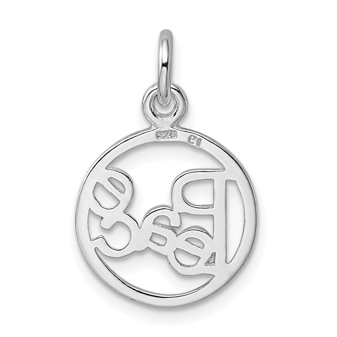 Silver Solid Polished Finish Peace Circle Charm