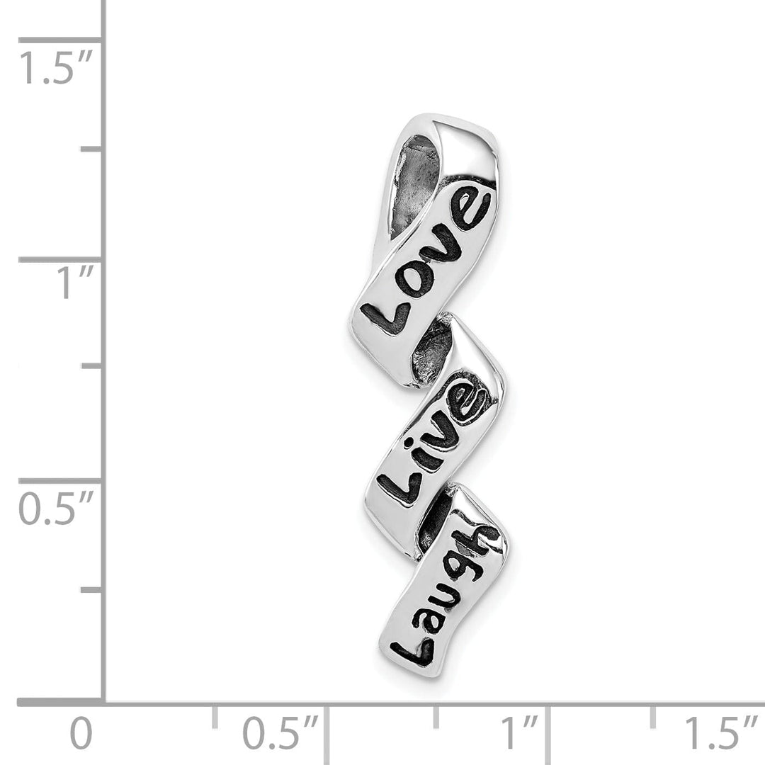Sterling Silver Solid Love Live Laugh Charm