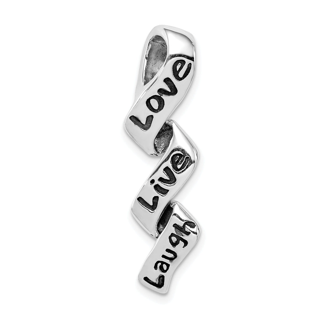 Sterling Silver Solid Love Live Laugh Charm