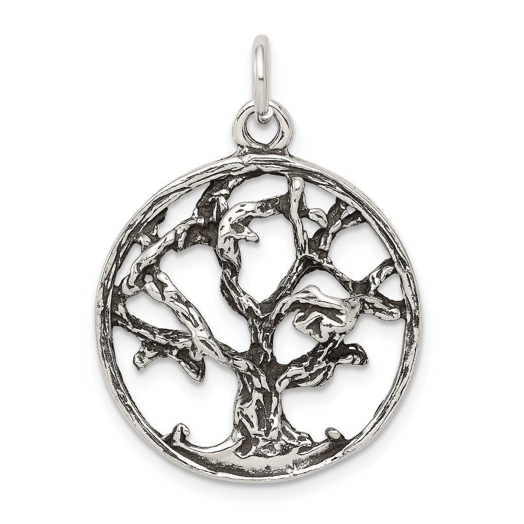 Sterling Silver Antiqued Finish Tree Charm