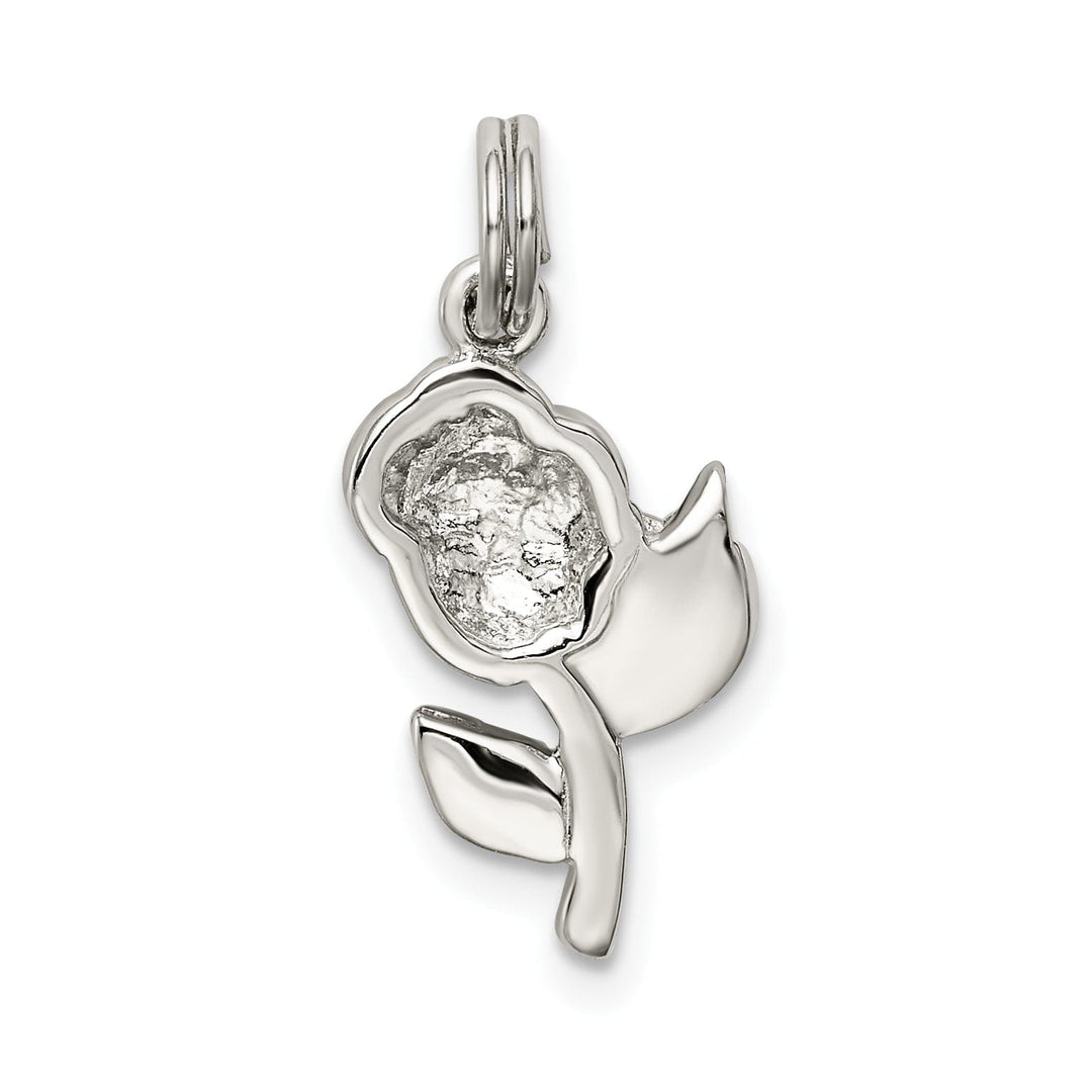 Solid Sterling Silver Polished Finish Rhodium-Plat