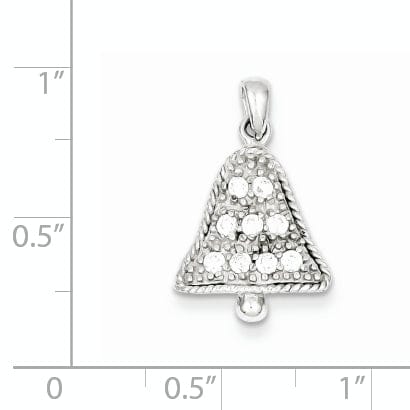 Sterling Silver Cubic Zirconia Bell Pendant