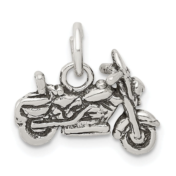Sterling Silver Antiqued 3-D Motorcycle Pendant