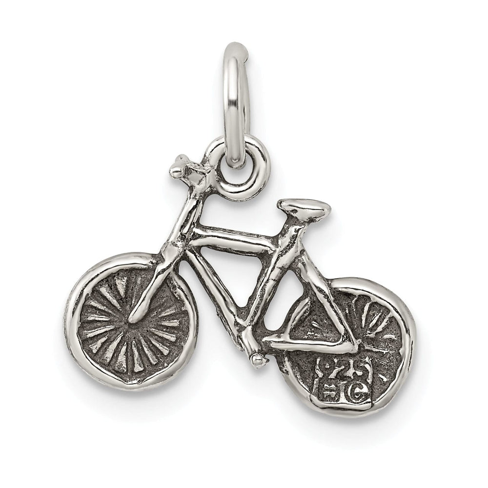 Sterling Silver Antiqued 3-D Bicycle Pendant
