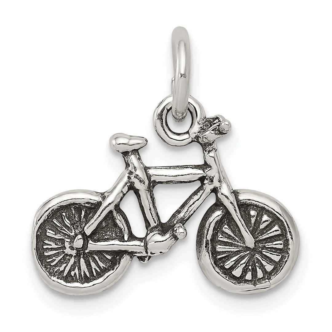 Sterling Silver Antiqued 3-D Bicycle Pendant