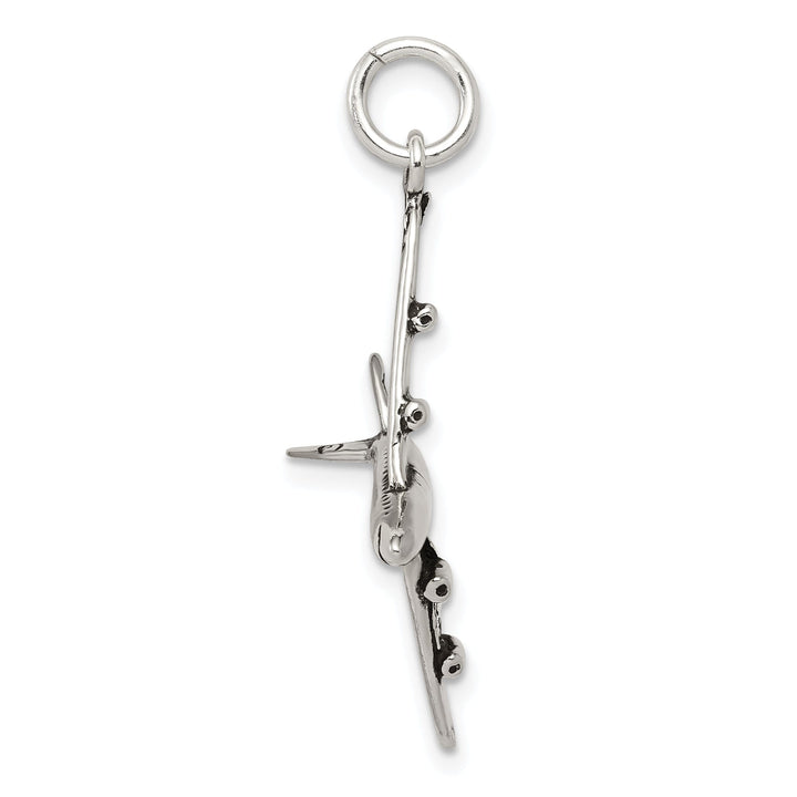 Sterling Silver Antiqued 3-D Airplane Charm