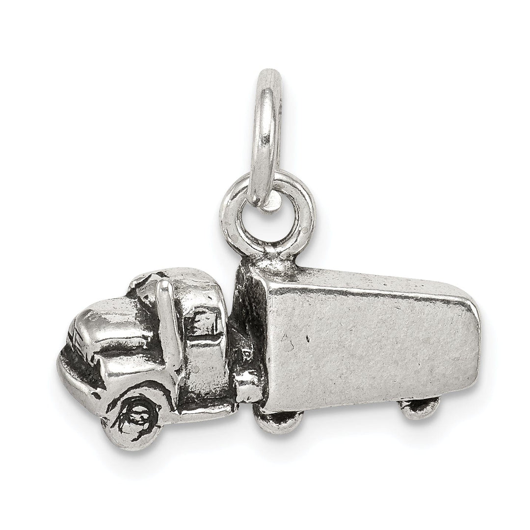 Solid Sterling Silver Antiqued Truck Pendant