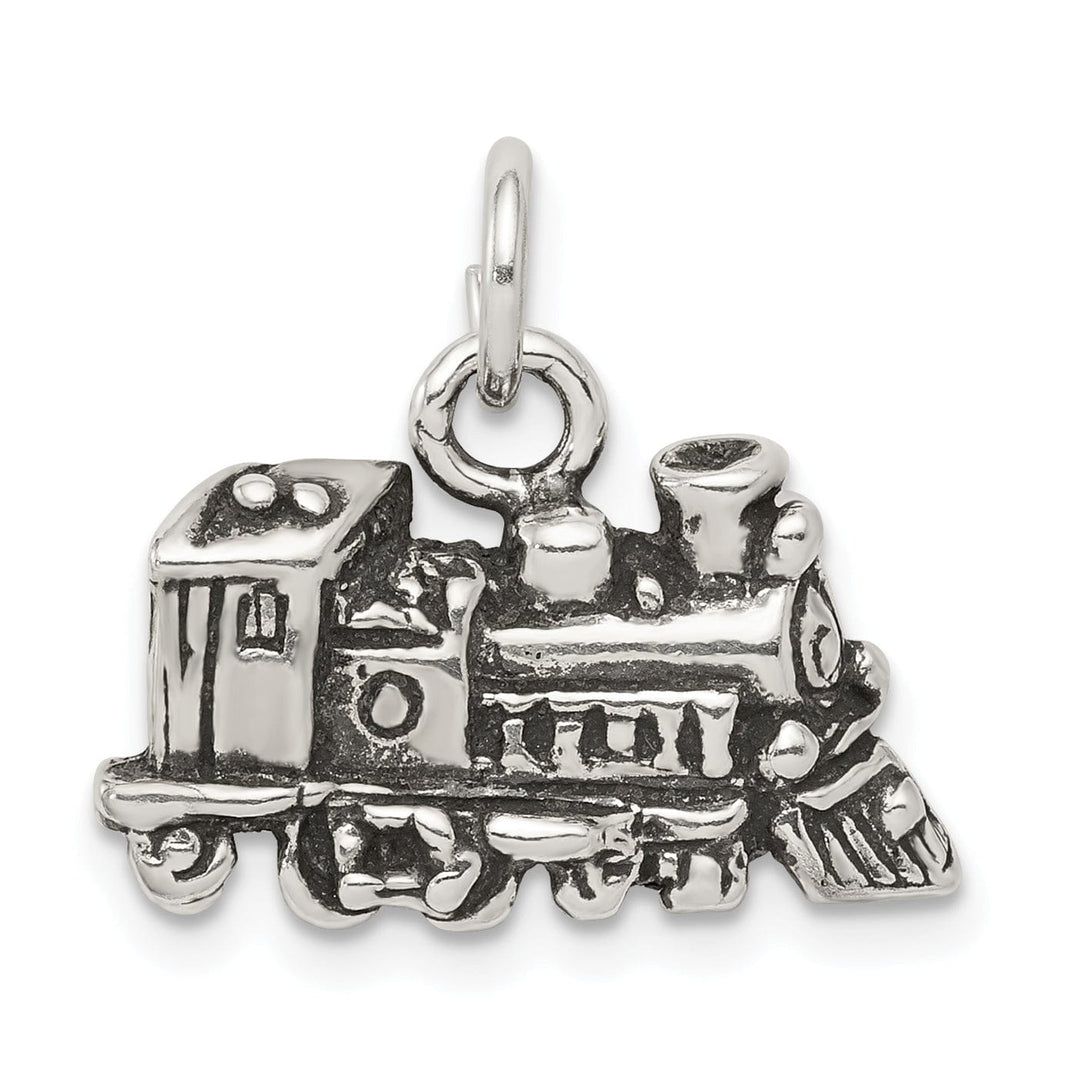 Sterling Silver Antiqued Train Charm Pendant