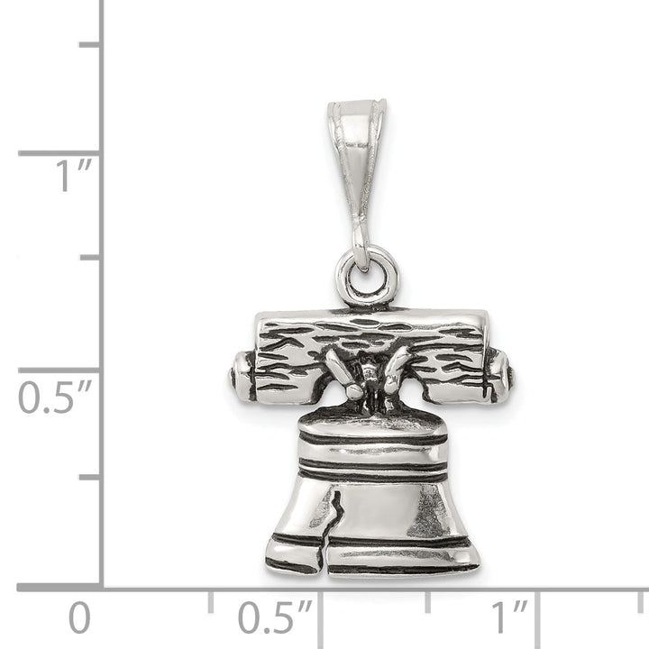 Solid Sterling Silver Antiqued Bell Charm