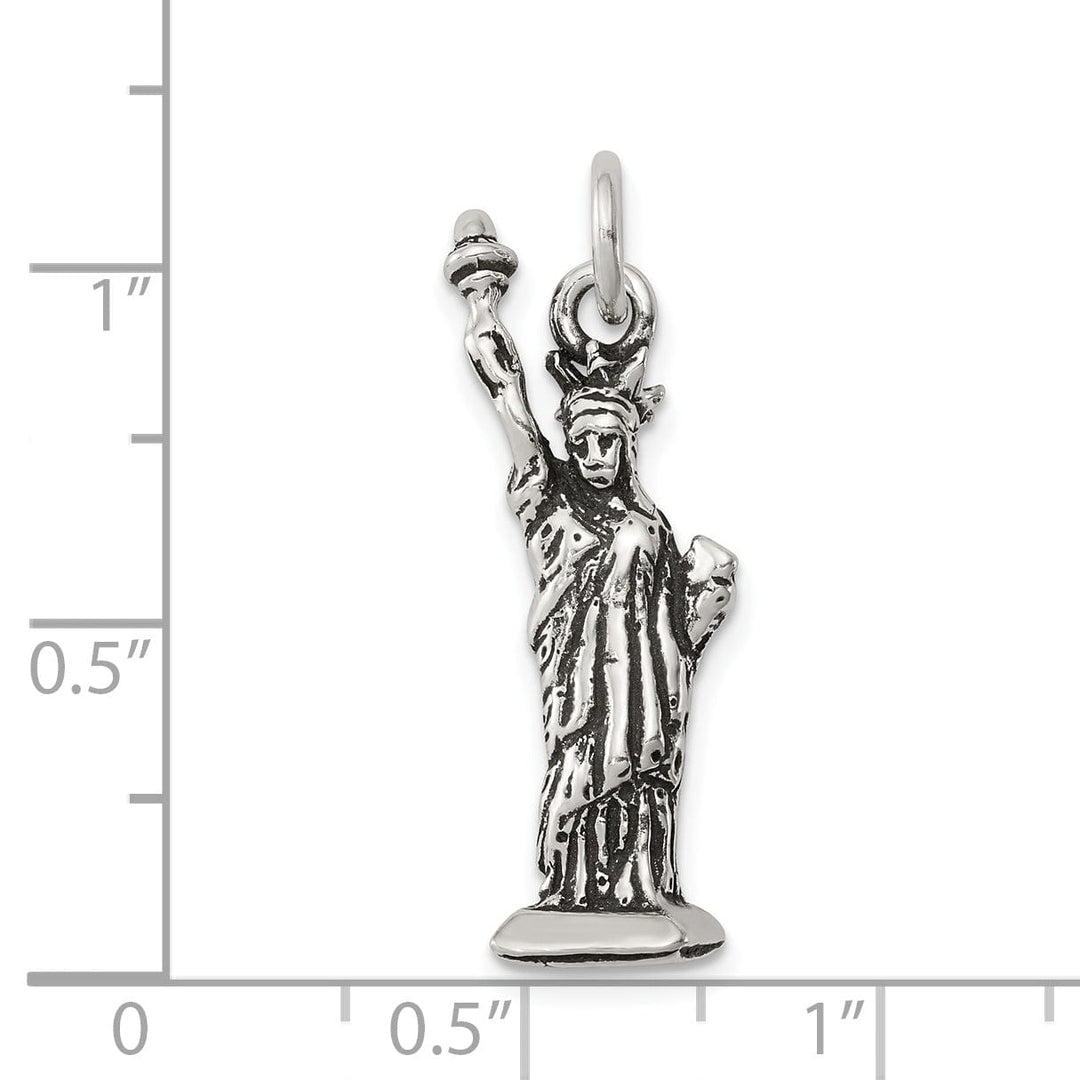 Silver Antiqued 3-D Statue of Liberty Charm