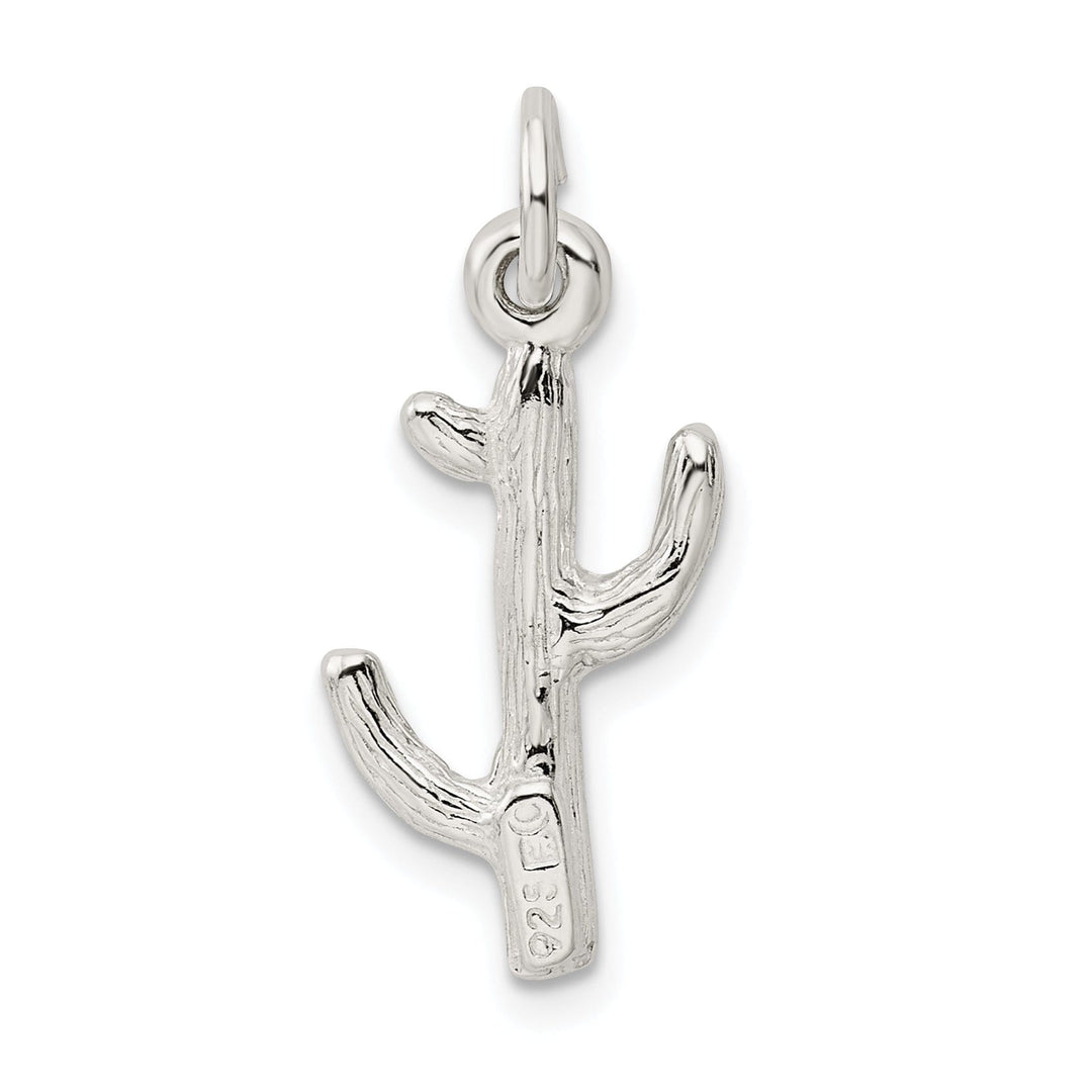 Sterling Silver Polish Finish 3-D Cactus Charm