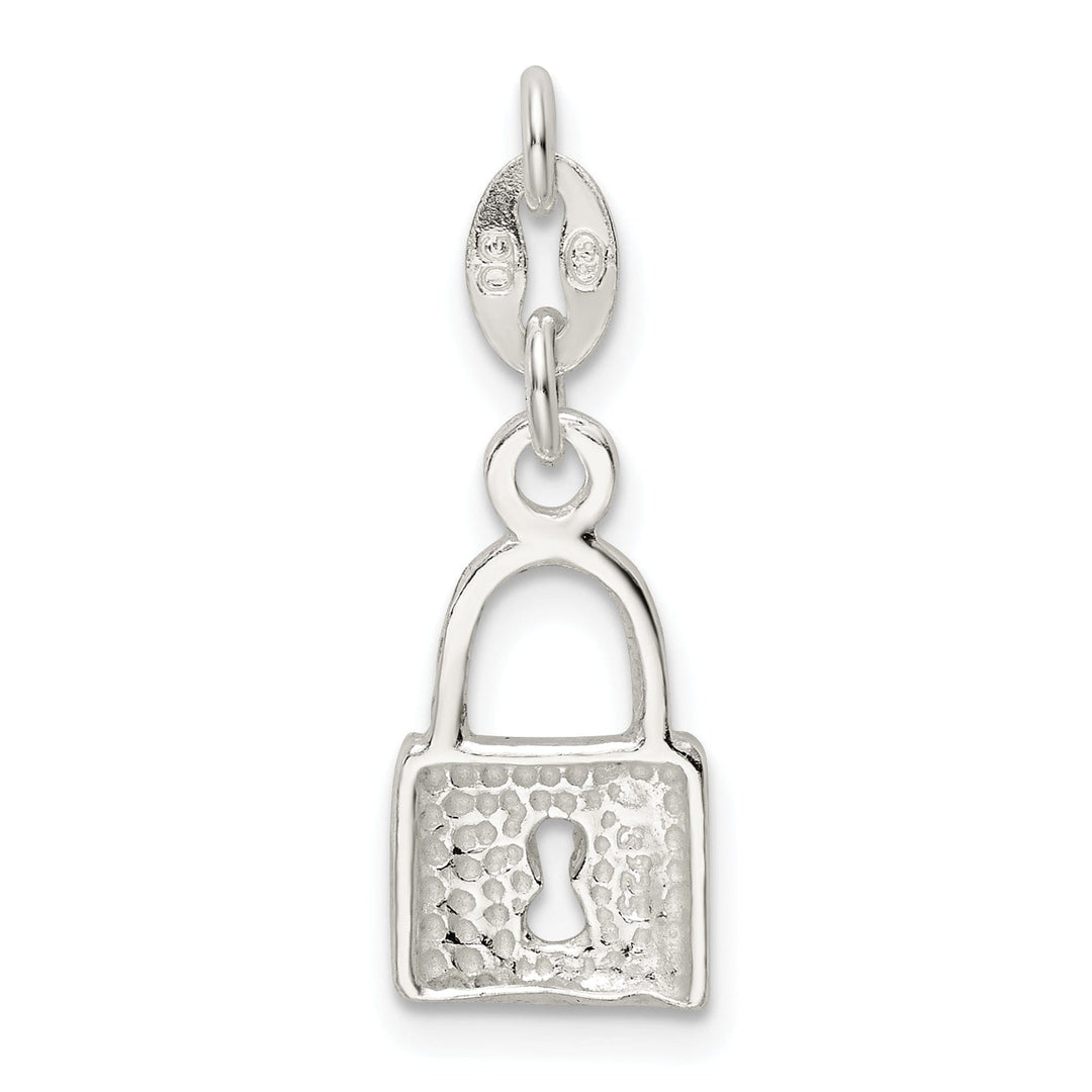 Sterling Silver Polished Lock Charm Pendant
