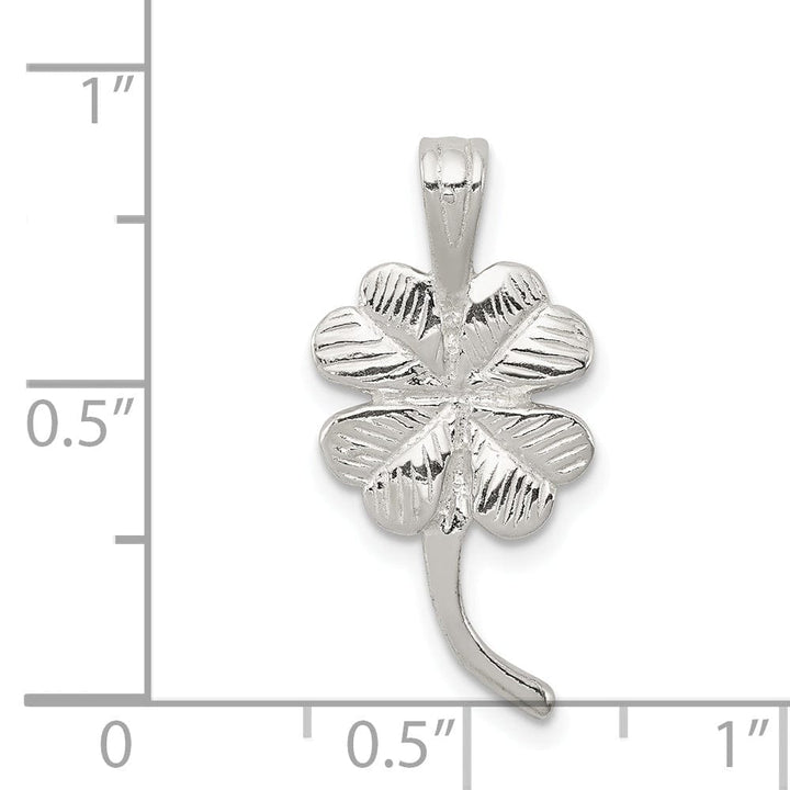Silver Polished Finish 4-leaf Clover Charm