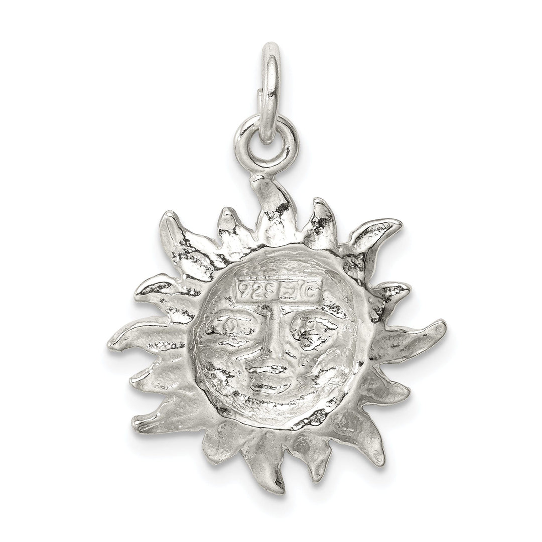 Sterling Silver Polish Finish Sun Charm Pendant