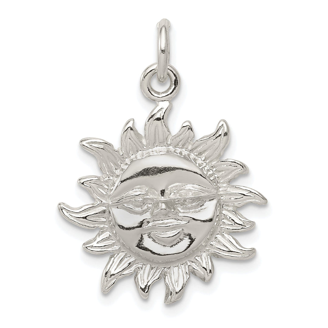 Sterling Silver Polish Finish Sun Charm Pendant