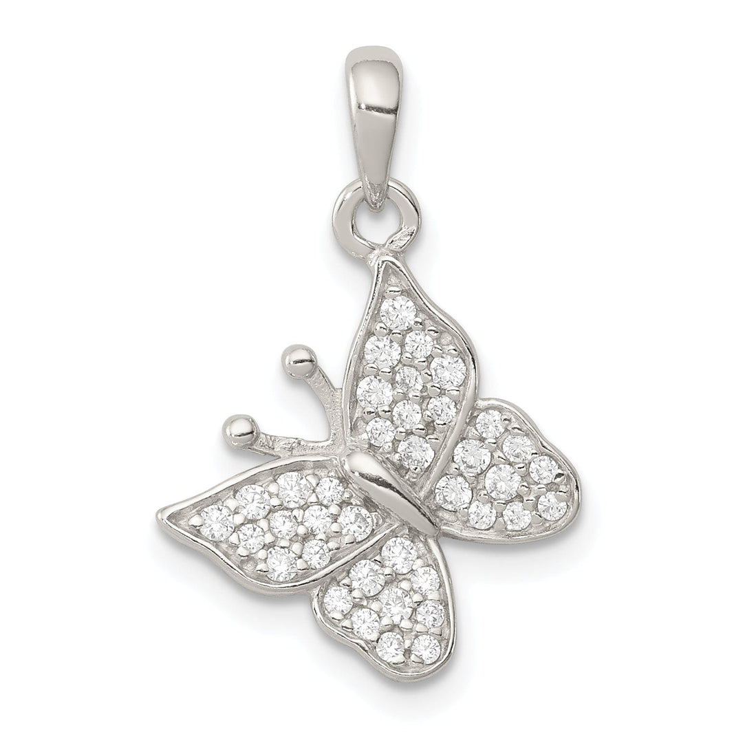 Sterling Silver Cubic Zirconia Butterfly Charm