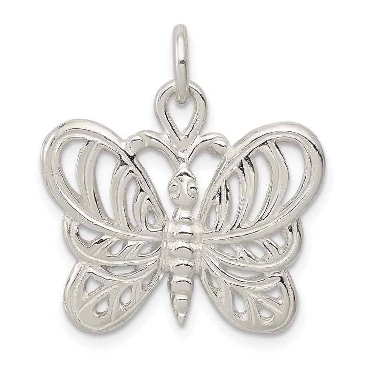 Sterling Silver Polished Butterfly Charm