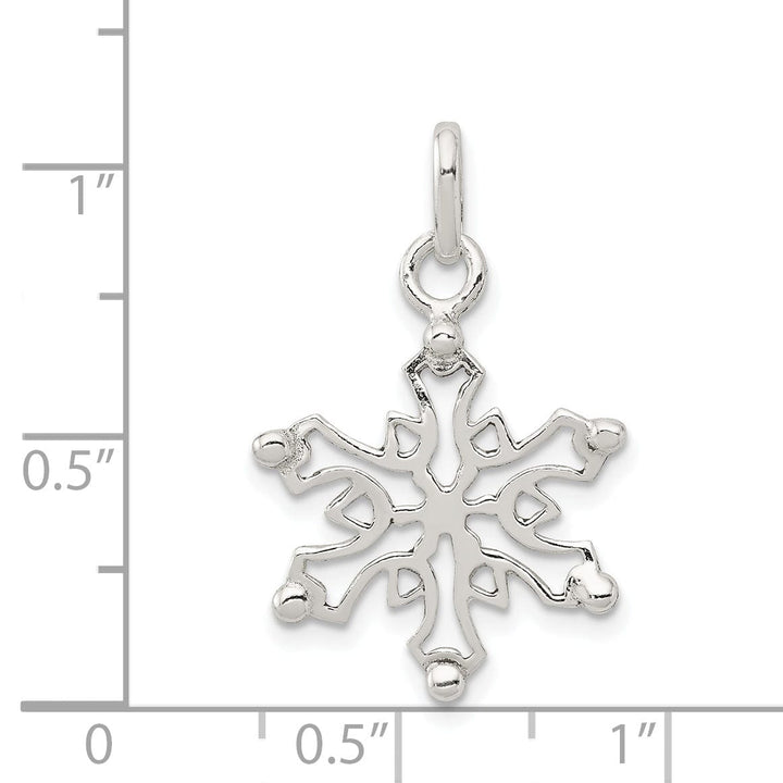 Sterling Silver Polished Snowflake Pendant