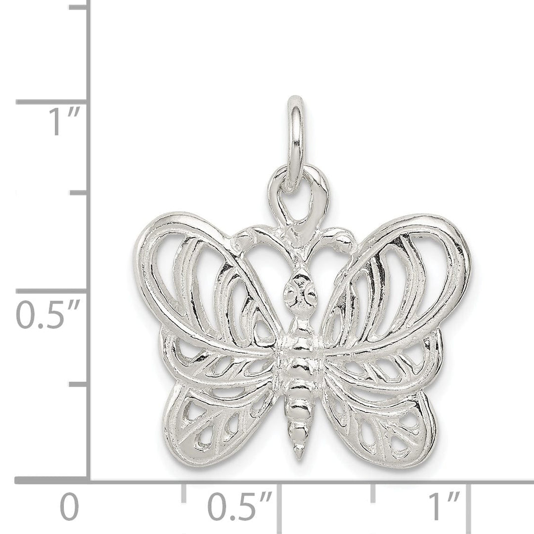 Sterling Silver Butterfly Charm Pendant