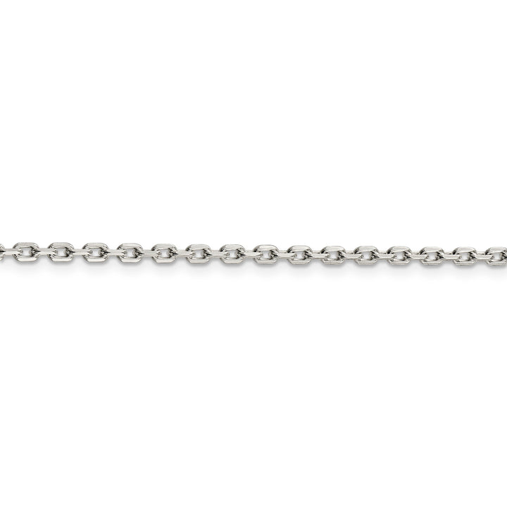 Silver Polished 2.75mm Beveled Oval Cable Chain