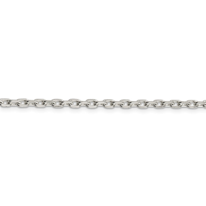 Silver Polished 3.25mm Beveled Oval Cable Chain