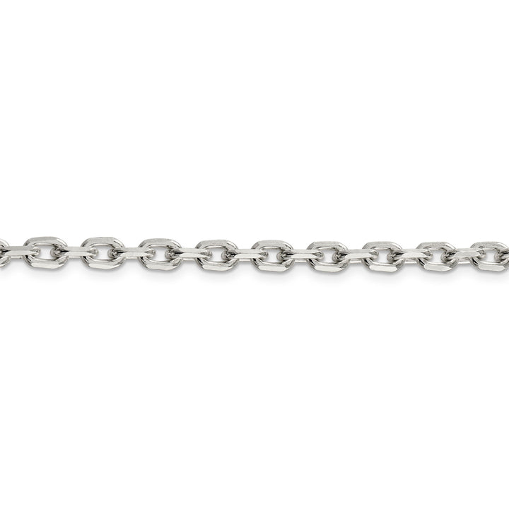 Silver Polished 4.90mm Beveled Oval Cable Chain
