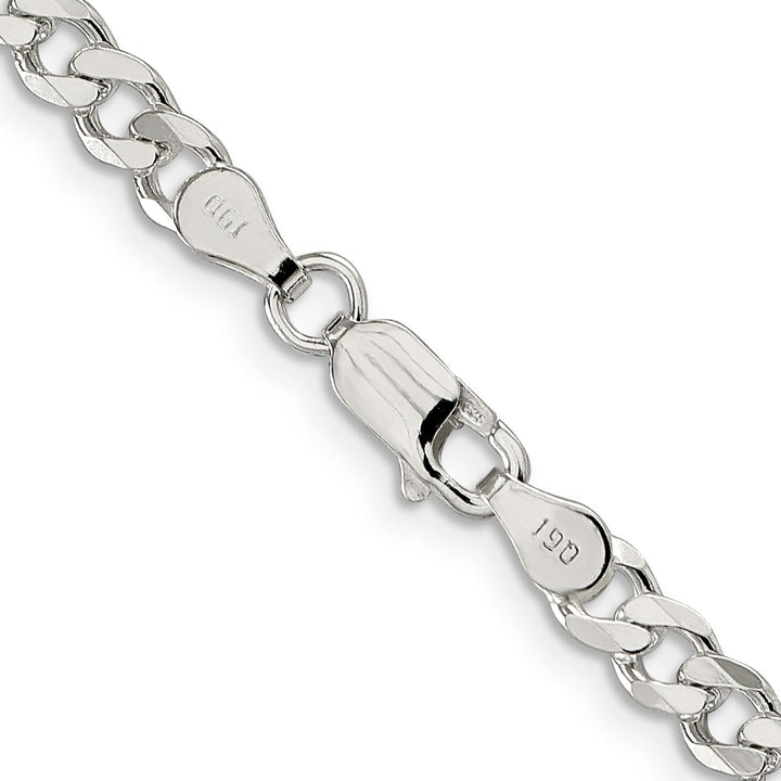 Silver Polished 4.50-mm Solid Curb Link Chain