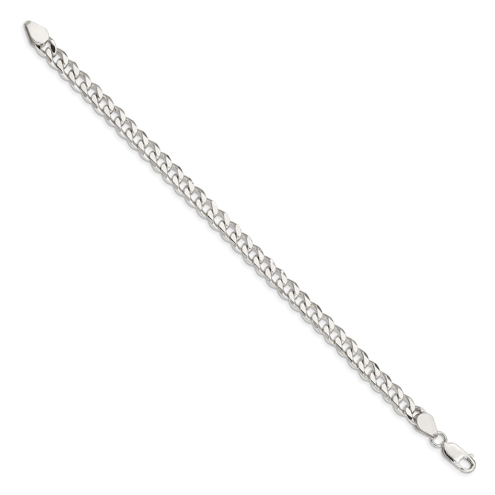 Silver Polished 7.00-mm Solid Curb Link Chain