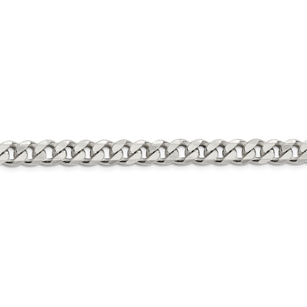 Silver Polished 8.00-mm Solid Curb Link Chain