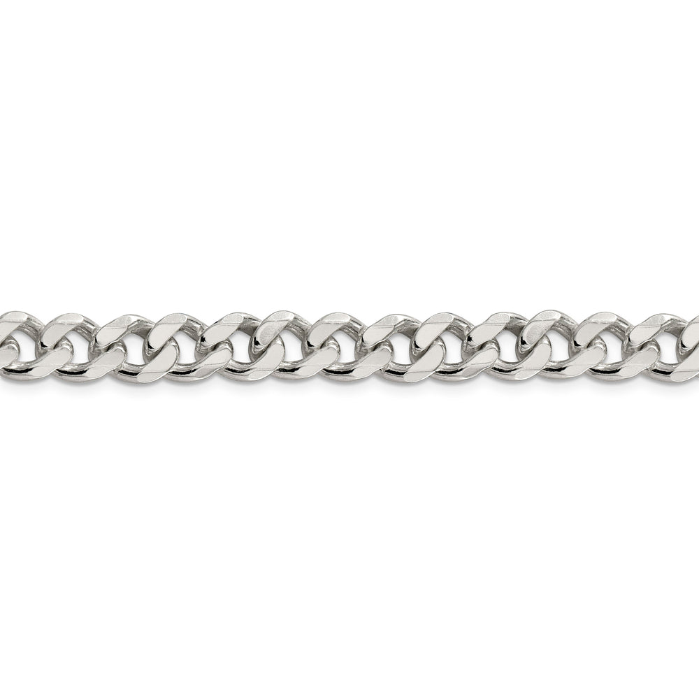 Silver Polished 9.00-mm Solid Curb Link Chain