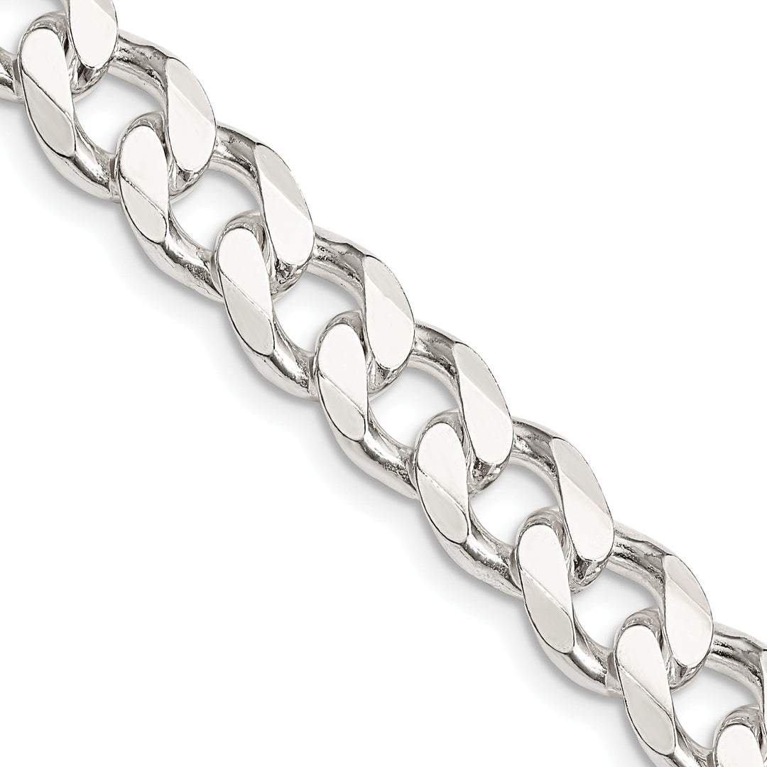 Silver Polished 9.00-mm Solid Curb Link Chain