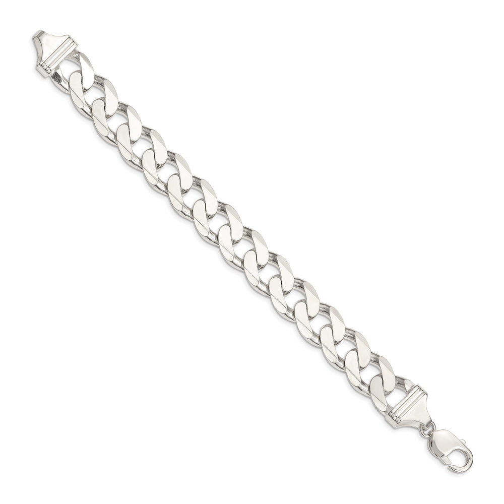 Silver Polished 15.00-mm Solid Curb Link Chain